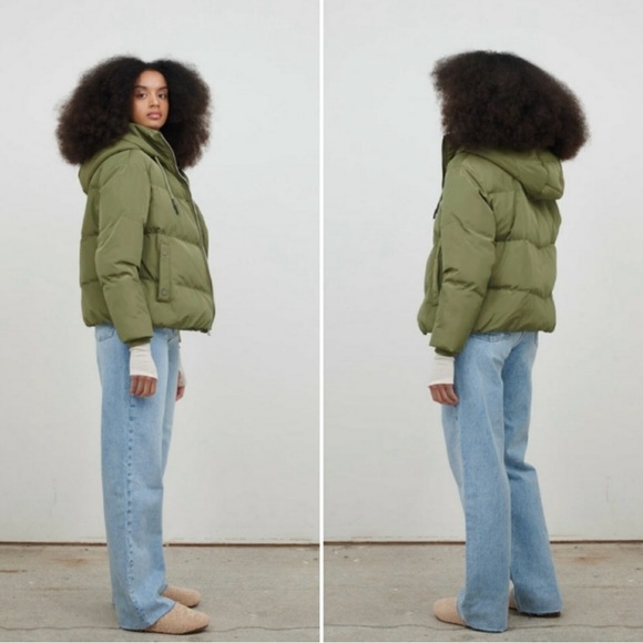 Jakke - Poppy recycled puffer jacket. Khaki green - Picture 2 of 10